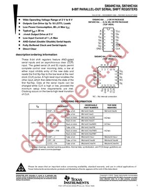 SN74HC164PWT datasheet  